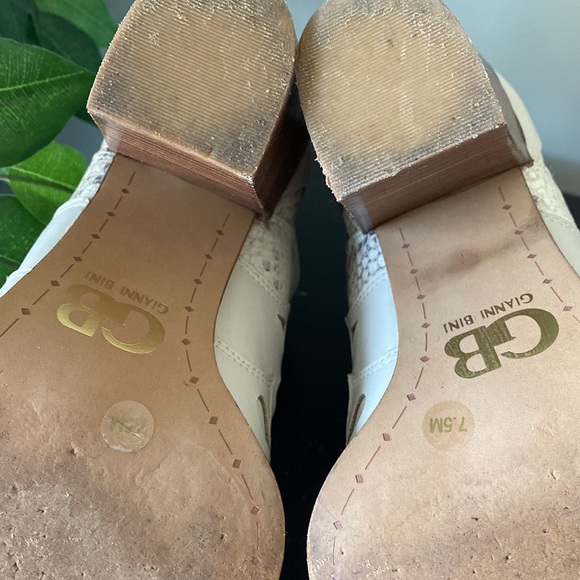 Gianni Bini Cream Cut Out Snakeskin Cowboy Booties - Picture 13 of 13